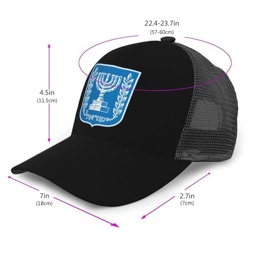 Emblem of Israel Unisex Mesh Baseball Caps - Classic Adjustable Hat2