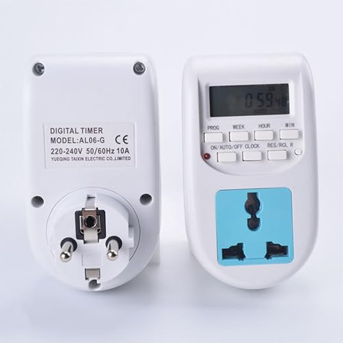 Image of MOOKA 230 Volt (24x7) Digital Programmable Timer Electronic Timer230V 24x7 Energy Saving Socket Type Digital Programmable Plastic Electronic Timer (White)