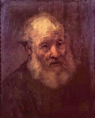 Lienzo decorativo para pared de calidad: retrato de anciano de Rembrandt, 60x90cm vintage