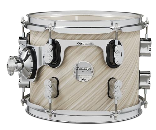 PDP Concept Maple 8x10 Suspended Tom Twisted Ivory Finish Ply with Chrome Hardware