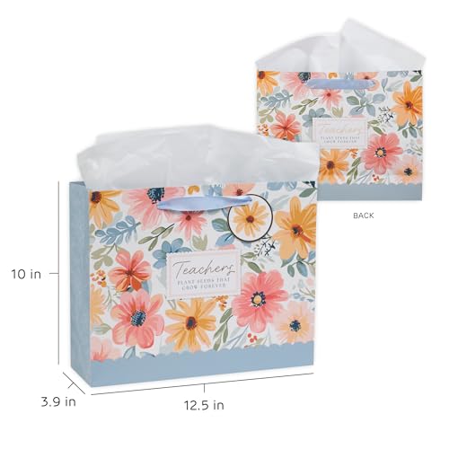 Image of WITH LOVE Gift Bags with Handles: Teachers Plant Seeds That Grow, Large