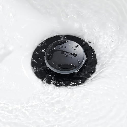 Tapón de desagüe metálico para lavabo negro mate miniatura 2