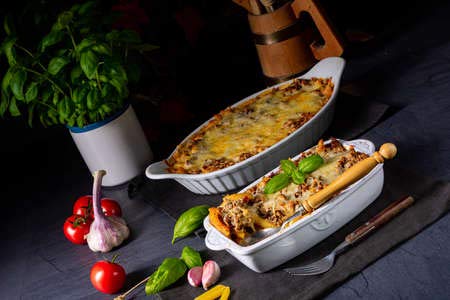 adrium Quadro composito in alluminio 60 x 40 cm: pasta, casseruola di carne macinata con formaggio (138448142)