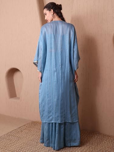 Image of PURVAJA Women's Maxi Fit & Flare Viscose Ethnic Co-Ords
