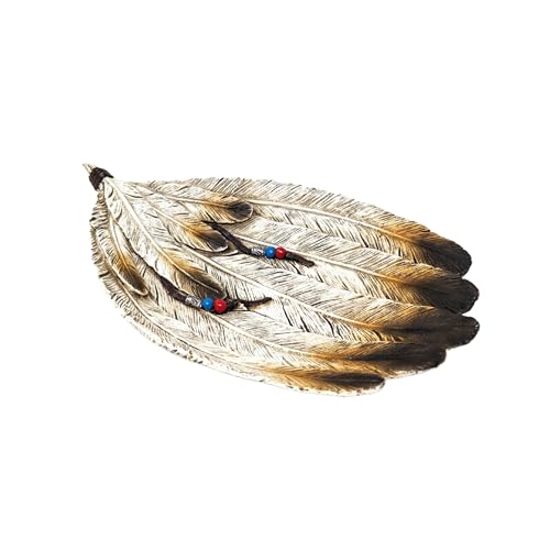 Southwest Native American Feather Platter - Decorative Resin Tray Accent
