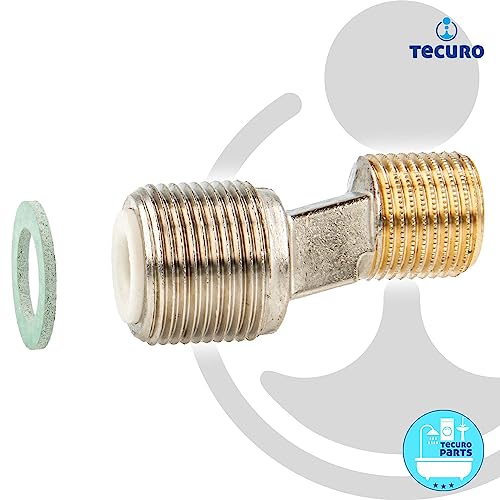 tecuro S-connection (noise reduced) for wall fittings 3/4 x 1/2 inch, nickel-plated brass, Silver, 3/4 x 1/2 zoll - Image 4