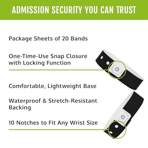 Image of 500 WristCo Premium Black Plastic Wristbands for Events