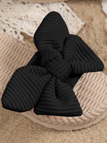 Image of GORGLITTER Girl's Sandals Summer Cute Fashion Trendy Beach Vacation Slides Sandals Bow Braided Slip on Dress Sandals