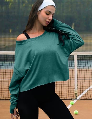 Image of UNIANKIYA Open Back Workout Tops for Women Long Sleeve Cropped Athletic Clothes Gym Running Yoga Low Impact Sports T Shirts