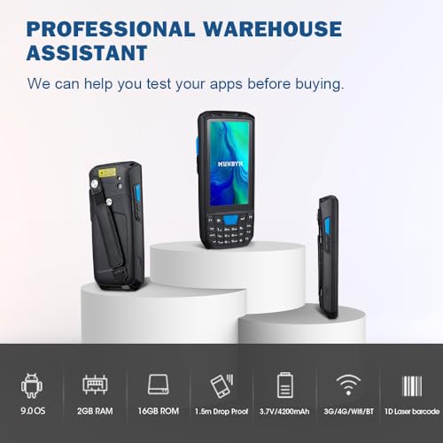Image of MUNBYN Android Barcode Scanner with Numeric Pad Mobile Computer with 2D Scanner 4.5-inch Handheld Rugged PDA, Android 9 Support Wireless Wi-Fi 4G LTE