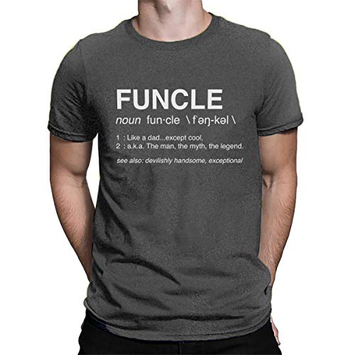FYL GIFT Funcle Shirts Uncle Definition Funny Uncle Gifts Graphic Sarcastic Funny T Shirt Gray, Small