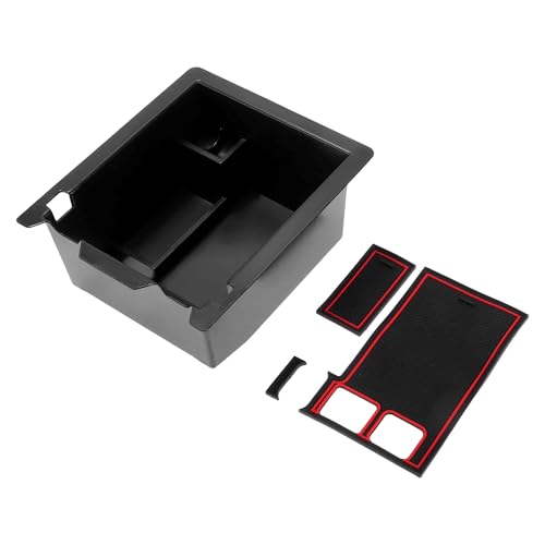 FUELHOOD マツダ CX-5 KFシリーズ用 センターコンソールアームレストオーガナイザートレー アームレストインサートトレー 収納ボックス ABS ブラック レッド