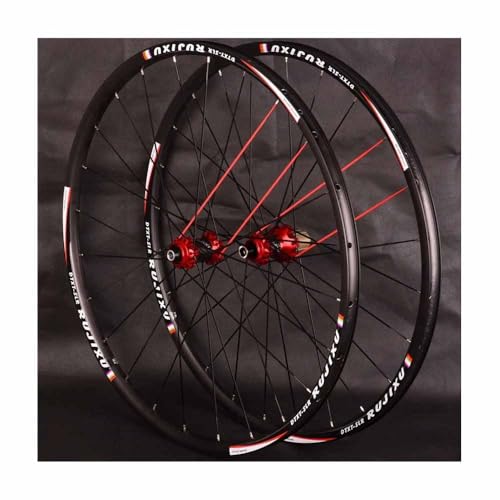 アルミ合金オフセットリム 700C ロードバイク スルーアクスル ホイールセット 100/142MM、センターロックディスクブレーキ、フロント2個、リア4個ベアリング、8/9/10/11スピードカセット(Black)