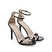 DREAM PAIRS Women's High Heels Flower Ankle Strap Stilettos Round Open Toe Dressy Sexy Sandals,Size 9.5,Black/Pat,KARRIE