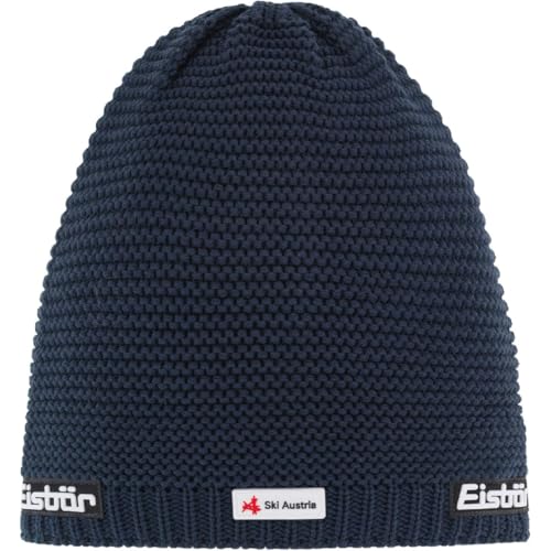 Eisbär Corson OS MÜ SKA Dark Cobalt - Unisex Erwachsene Winter Mütze - Klassisch - Blau - Einfarbig - Austria Ski Team - Winddicht Atmungsaktiv - Allwettertauglich
