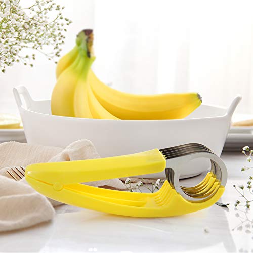 FireKylin Banana Slicer,ABS + Stainless Steel Fruit and Vegetable Salad Peeler Cutter Kitchen Tools For Banana, Strawberry,Grape(2 pcs) - Image 5