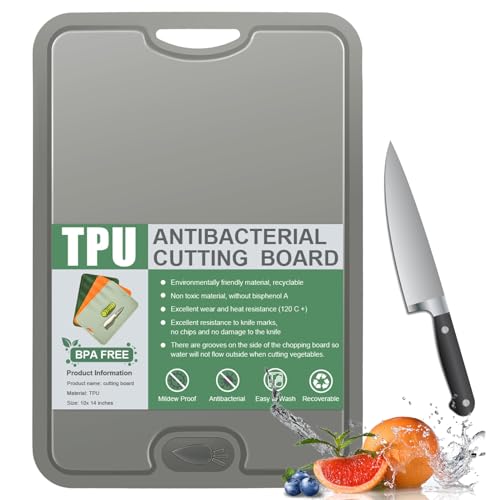 Rubessia Tagliere Flessibile con scanalature per il succo, Tagliere in TPU flessibile Antigraffio, tagliere da cucina, senza BPA, Lavabile in lavastoviglie, Antiscivolo