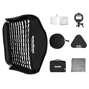 Godox 32″x 32″ /80x80cm Foldable Flash Softbox Kit with Grid, S-Type Speedlite Bracket Bowens Mount and Carring Case for Camera Flash Speedlight Studio Portraits,Product Photography,Video Shooting