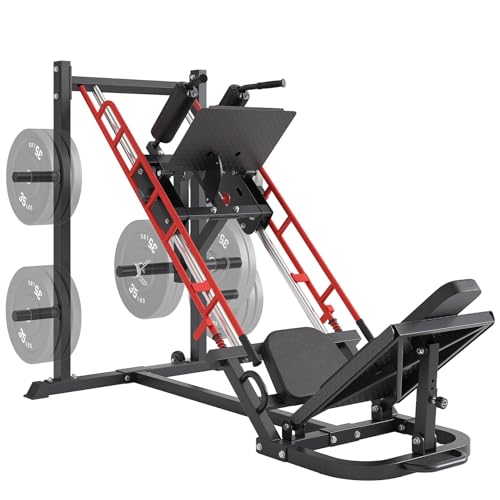 Dripex Leg Press Machine, Leg Press Machines for Home Gym, Professional Leg Press Hack Squat Machine Combo with 4 Weight Plate Storage Holders for Full Lower Body Workout