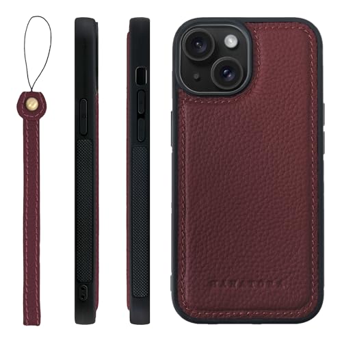 HANATORA for iPhone 15 �P�[�X �{�v �ϏՌ� �o���p�[�^ �X�}�z�P�[�X �X�}�z �X�g���b�v �t�� �V�������N���U�[ �M�t�g ���C�� SPGGZ-15-Wine