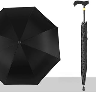 長傘 杖 晴雨兼用 ワンタッチ式 紫外線防止 防風 超防水 8本骨 直径105cm 滑り止め エネルギーディア ゴム足付き 歩行補助 携帯便利 高齢者 敬老の日 高齢者向けギフト 散歩 旅行