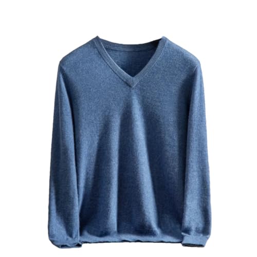 Mens Cashmere Sweaters Long Sleeve Pullovers Man V Neck Sweaters Loose Fit Knitting Clothing