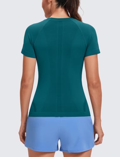 Image of MathCat Seamless Short Sleeve Workout Tops for Women