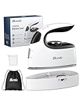 Sundu Mini Travel Iron & Steamer, 1000W Portable Garment Steamer with 300 Holes, 90ml Tank, Lockable Safety Base, Digital Temp Control for Clothes, Sewing, Quilting