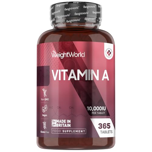 Vitamin A Tablets 10,000IU - Vegan, Non-GMO, 365 Tablets