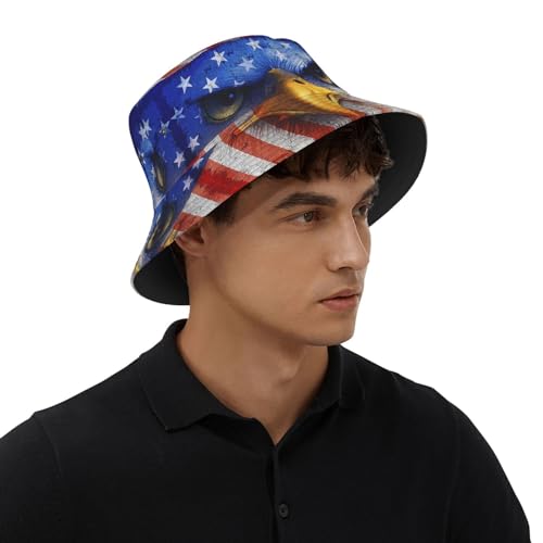 Sombrero tipo Bucket con bandera de América unisex miniatura 6