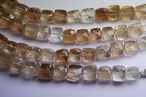 Perles 3D box shape azite impériale 7mm micro facettées fil 8 pouces