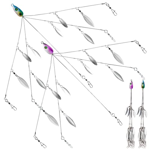 Alabama Rigs lot de 2 leurres de peche a 5 bras et 8 lames feuilles de saule