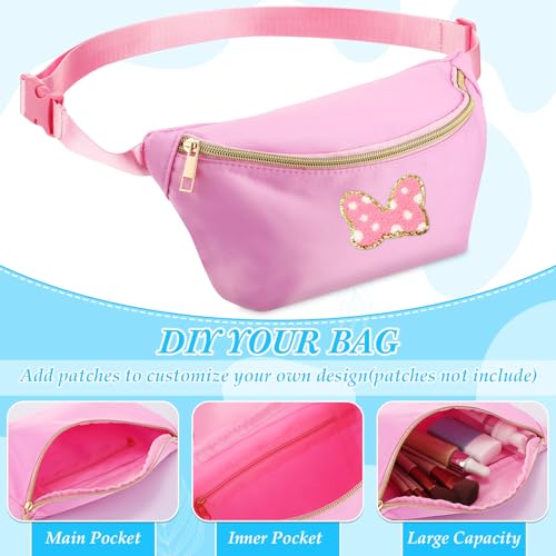 Amylove 9 Pieces Fanny Packs Nylon Waist Bag Zipper Travel Running Bag with Adjustable Strap for Women Men(Nylon,Bright Colors)