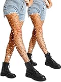 DancMolly Sparkly Tights for Women, Glitter Rhinestones Fishnet Stockings in 20 Solid Color 2 Styles 2 Pairs (Black - Large Hole, M-XL)