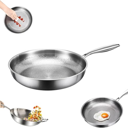 CTDWNT Titanium Hammered Pan Pro, multifunktional, ultra-langlebig, kratzfest, antihaftbeschichtet, Titan-Pfannen, gleichmäßiges Erhitzen für Kochpfannen, kompatibel mit allen Herdarten (28 cm ohne