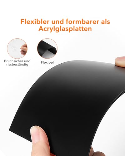 Kunststoffplatte 3mm: 4 Stück Kunststoffplatten ABS Plastikplatte 30 x 20 cm Kunststoff Platte für Modellbau Basteln Schilder Fotorahmen DIY, Plastik Platten Schwarz