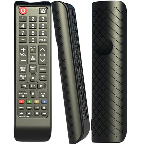 Remote Case Cover for Samsung Smart TV Remote | BN59 Series Round Controller Universal Silicone Battery Cover Sleeve Black