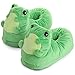 corimori - Eddy la rana, zapatillas de estar por casa de peluche, divertidas pantuflas de animales para niños y adultos, talla única 25 a 33,5, color verde