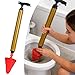 High Pressure Toilet Plunger - Heavy Duty Air Power Toilet Clog Remover, Powerful Air Drain Unclogger Tool, Multipurpose Household Cleaner for Bathroom Sink, Kitchen, Bathtub & Shower Drain (Red-2pcs)
