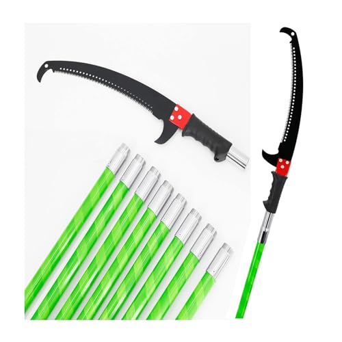 Lightweight & Durable Pole Saws, 27 Ft Manual Pole Saw Extendable Tree Trimmer, Long Branch Trimmer Tree Pole Pruner Saw Blades And Scissors Set(Yellow)