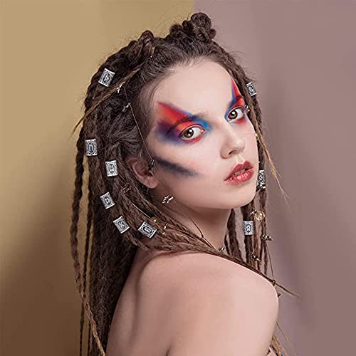 Wuzdy 3 Stück Edelstahl Wikinger Bartperle, Haar Bartperlen Flechten, Innendurchmesser 6 mm, für Haar Flecht Armband Anhänger Halskette Silber DIY Schmuck Haarschmuck, Baum, Vintage Silber