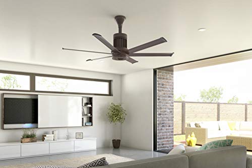 Image of Big Ass Fans i6 84 inch Smart Indoor Ceiling Fan, SenseMe Technology, High Airflow Modern Ceiling Fan, WiFi App Control, Oil Rubbed Bronze