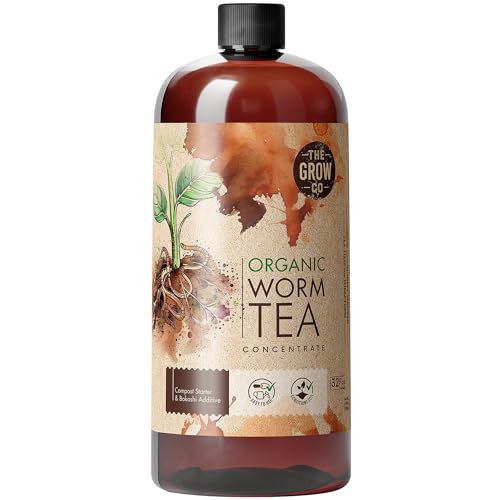 Worm Castings for Plants Earthworm Casting Organic Fertilizer Bokashi Booster Worm Tea Made from Compost Worms Liquified & Concentrated Vermicompost for Soil Fertility & Bountiful Harvest 32 oz.