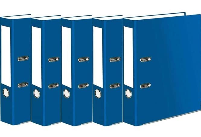 Very Strong Premium Quality Linen Lever Arch Files A4 Heavy Duty by Nobel (Blue, 5 Files)