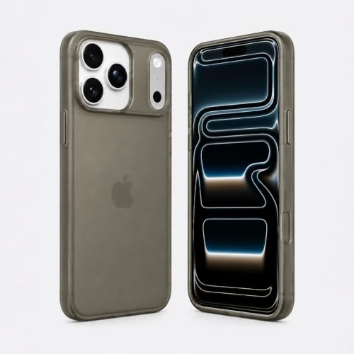 Image of FIRST MART Back Cover for iPhone 17 Pro Max | Ultra-Thin Frosted Matte Semi-Transparent Silicone Case, Anti-Slip Grip, Precise Fit | Grey