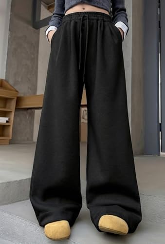 Image of dockstreet Straight Long Length Trouser Style Drawstring Contrast Belt Black and White Trackpant for Women /Trending, Relaxed Casual Lowers for Women
