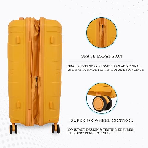 Image of it luggage-Momentous -20 inches PP Hardsided Fashion Luggage Cabin Trolley with Padded Laptop Section 8 Wheel with TSA Lock & Wet Pouch Inside (Mango Sorbet)