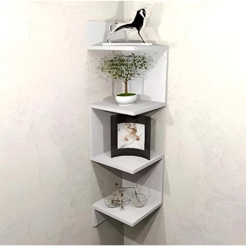 Prateleira De Canto Reto Mdf Branco Estante Livros Nicho