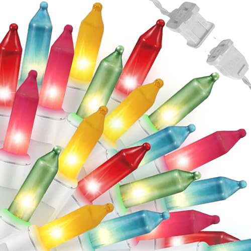 LAMPHOME Easter String Lights,Super-Bright Extendable 100 Count 19.6FT White Wire Mini Pastel Fairy Lights, 120V UL Cert - Detailed View