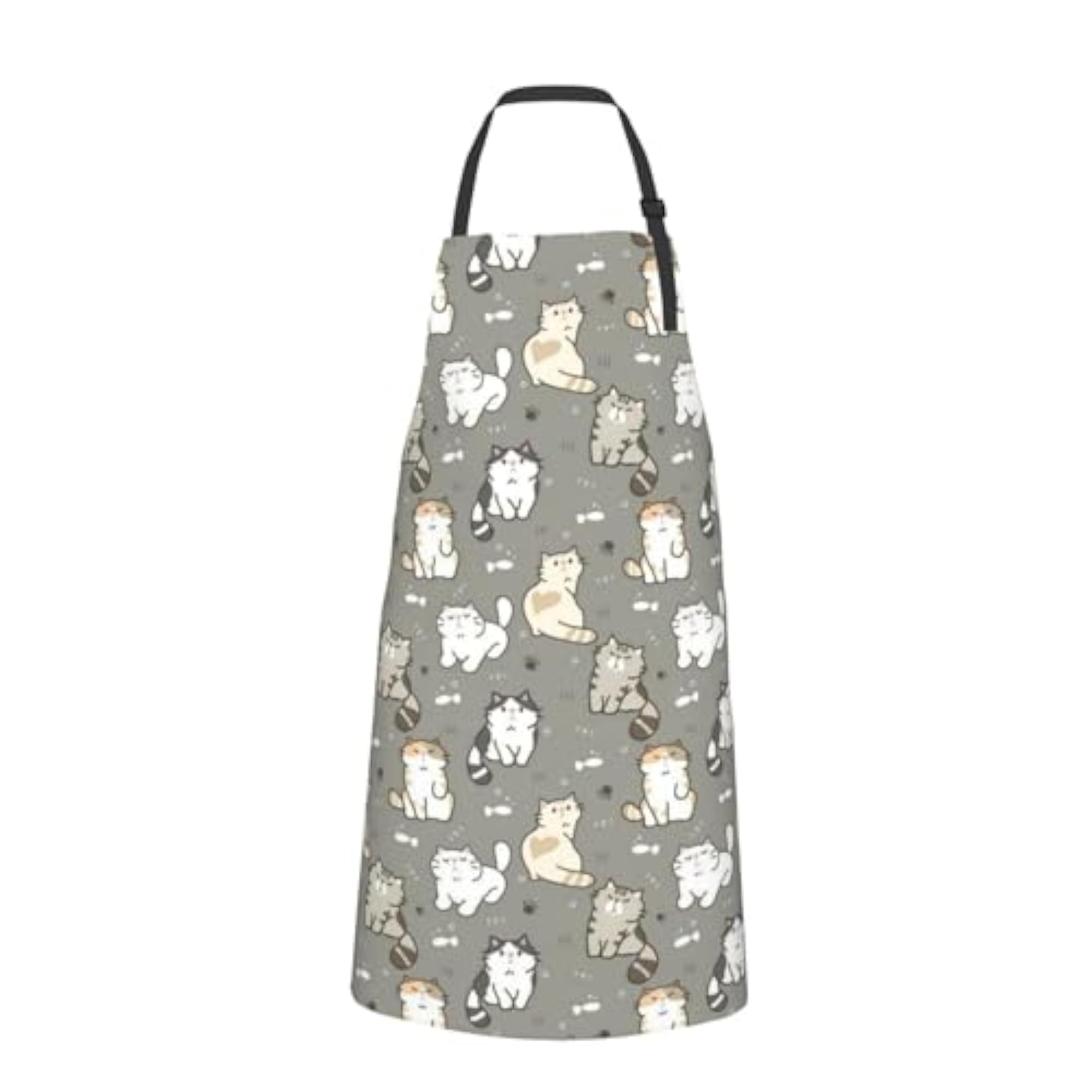 Cute Cat Cartoon Waterproof Apron for Adults